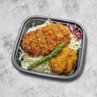 三元豚とメンチのソースカツ丼